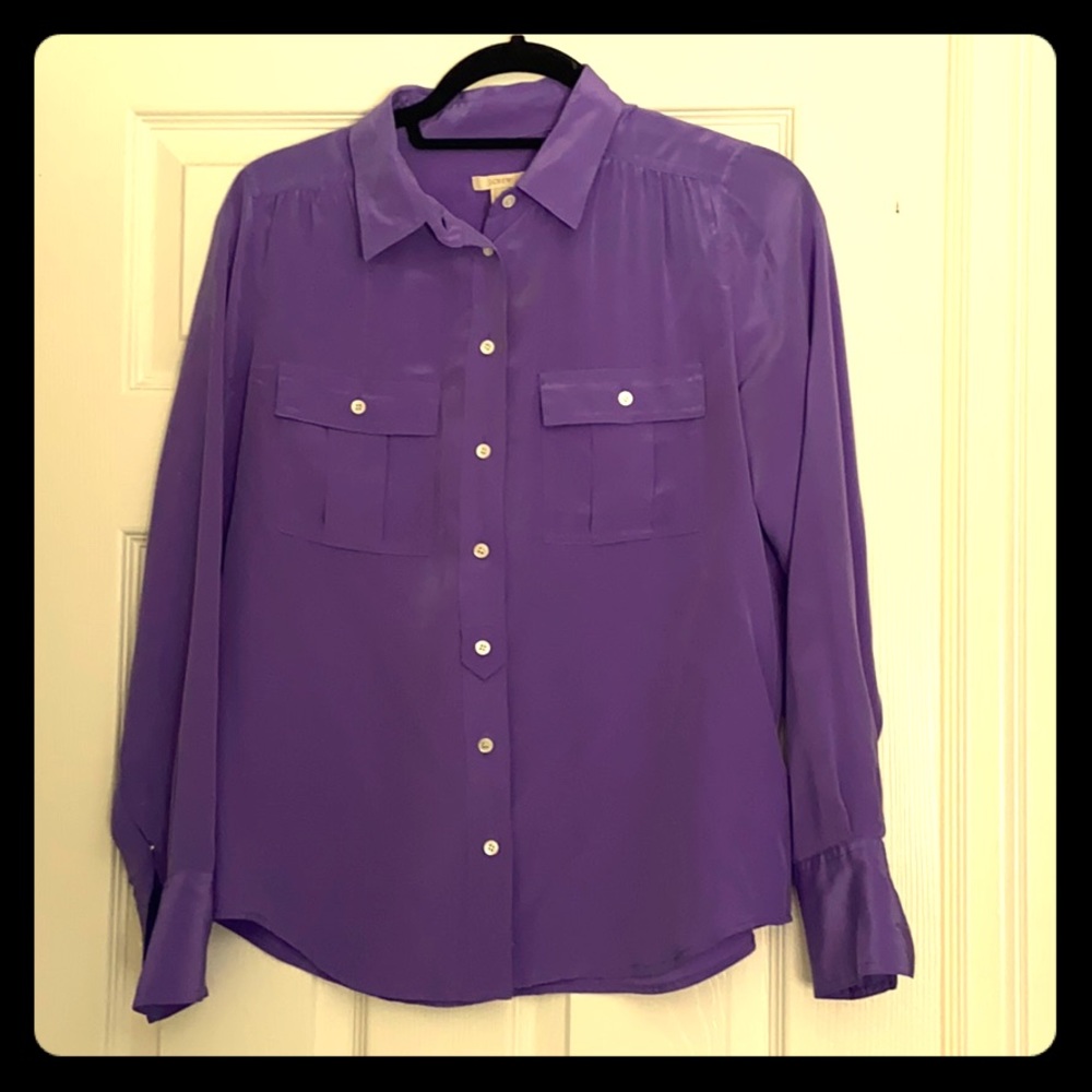 J Crew Silk Button Up Shirt